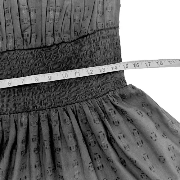 Anthropologie Cleobella tie shoulder adjustable black mini sundress short large - Picture 9 of 13